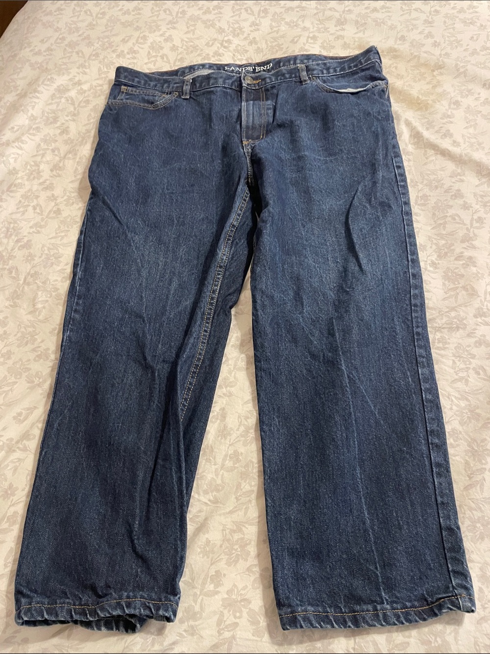 Lands' End Men’s Dark Blue Relaxed Fit Jeans 44x30